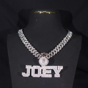 Luxury Moissanite Joey Money Bag Pendant Necklace Iced Out Custom <b>Name</b> Hip Hop Charm Jewelry Silver Gold - Product Image 2
