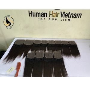 Cabello humano vietnamita de alta calidad 12A, 2x6, 13x4, 4x4, 5x5, 6x6, cierre Frontal de encaje HD transparente suizo - Product Image 6