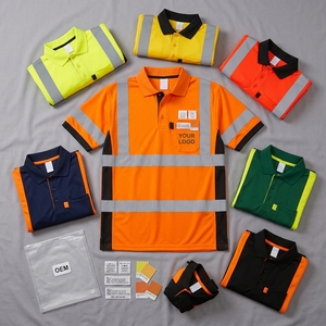 เสื้อโปโลสำหรับงานซ่อมบำรุงแบบสะท้อนแสง OEM ODM ผลิตตามสั่ง ผ้าโพลีเอสเตอร์ถัก เทปสะท้อนแสง เสื้อผ้าทำงานระบายอากาศได้ดี ผู้ผลิตเสื้อผ้า - Product Image 6