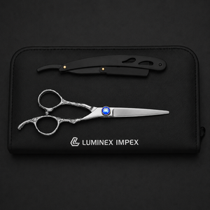 Navaja de Afeitar Recta Vintage Luminex Impex con Mango de Concha de Abulón y Acero al Carbono, Lista para Usar en Barberías y Salones - Product Image 6