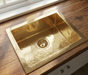 Lavabo de Latón Pulido Creativo para la Colección de Accesorios de Baño Premium, que Mejora el Atractivo Visual con un Brillo Metálico - Product Image 1