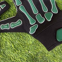 Nouveauté 2026 Gants de football américain sur mesure, respirants, à fermeture auto-agrippante, avec design squelette injecté en caoutchouc, lisses