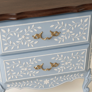 Table d'appoint moderne en os incrusté, faite à la main, couleur personnalisée, pour la maison ou le bureau, avec 2 tiroirs par VIKIS ARTS - Product Image 5