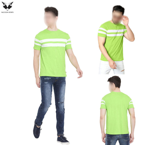 Camisetas de punto 100% algodón para hombre, estilo top, con estampado de logotipo propio en verde y blanco, buen proveedor, tela suave de primera calidad. - Product Image 6
