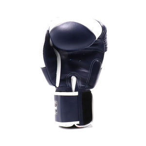 Gants de boxe bleus et blancs en cuir avec fermeture à lacets, respirants, pour entraînement et sparring, design personnalisé avec logo - Product Image 6
