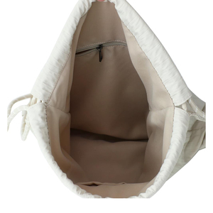 SHAGHAF SPORTS WEAR Custom white Microfiber <b>Drawstring</b> Backpack for Men Women | <b>Waterproof</b> Sports Gym <b>Bag</b> | Lightweight Travel - Product Image 3