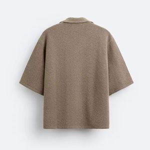 Camiseta de Punto Jacquard Casual para Hombre, Primavera-Verano 2026, Nueva Moda, Logotipo Personalizado, Combinable con Todo, Manga Corta - Product Image 5