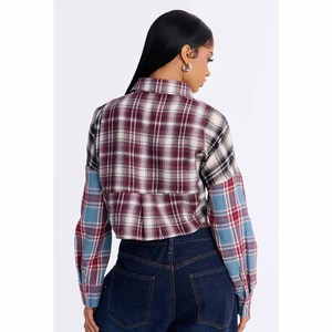 Chemise en flanelle à carreaux pour homme, manches longues, col rabattu, décontractée, automne, 100% coton, manches longues, anti-rides, tissée, à motifs - Product Image 2