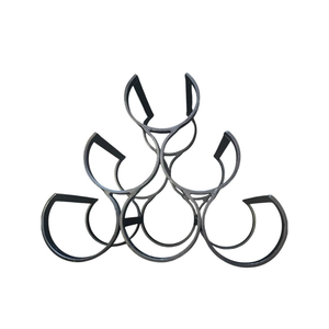 Porte-vin en aluminium poli moderne pour 6 bouteilles, élégant support à vin en métal pour comptoir, pour la présentation dans un bar à domicile, finition argentée - Product Image 3