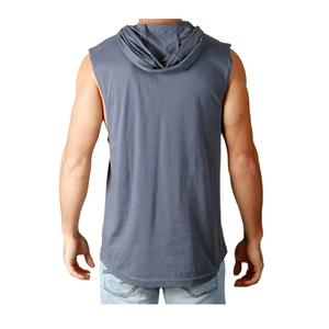 เสื้อกล้ามผ้าฝ้ายโพลีเอสเตอร์แบบเรียบสำหรับผู้ชาย ขายส่ง ปักโลโก้ได้ตามต้องการ เสื้อกล้ามลำลองสำหรับออกกำลังกายในฤดูร้อน - Product Image 6