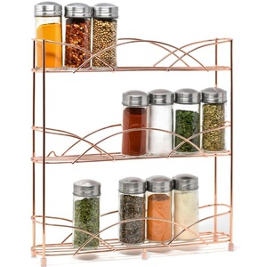 Organizador de especias de 3 niveles extraíble para cocina, estante de metal liso para condimentos y estante de almacenamiento resistente que ahorra espacio - Product Image 2