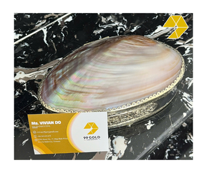 Mother of Pearl Jewelry Organizer Lustrous Shimmering Round Mother Of Pearl Jewelry <b>Box</b> <b>Red</b> Velvet Lining Luxury Vietnam 2026 - Product Image 1