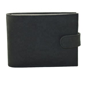 Cartera Bifold Negra Delgada de PU para Hombre, Minimalista, con Cierre Plegable, Corta, para Uso Diario, con Bloqueo RFID, Botón Clásico de Poliéster - Product Image 1