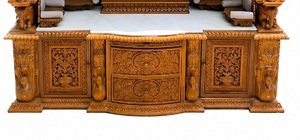 Traditional Large Home Temple in Teak Wood Premium Solid Teak Wood <b>Mandir</b> with Storage Cabinet BAPS Design Swaminarayan <b>Mandir</b> - Product Image 5