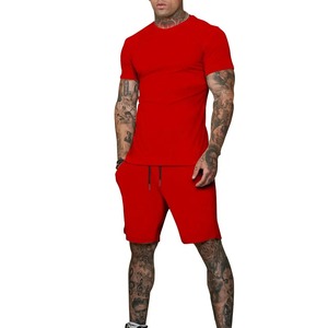 Ensemble de vêtements de sport pour homme, 2 pièces, respirant, séchage rapide, avec impression de logo personnalisé, t-shirt et short pour l'hiver - Product Image 2