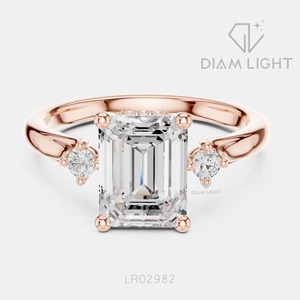 Bague de mariage en or blanc 14 carats avec diamant de laboratoire taille émeraude 2,08 carats, certifiée IGI, bijou raffiné, cadeau pour fiançailles, mariage ou anniversaire - Product Image 5