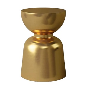 Meubles de Table modernes pour la maison, l'hôtel, couleur dorée, Design moderne d'intérieur en fer, meubles de forme ronde, Table en métal pour thé et café - Product Image 1