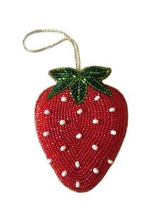 Magnifique porte-clés et accessoires de sac brodés de perles de graines vertes et brunes, motif arbre, fabriqués en Inde - Product Image 5