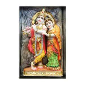 แฮนด์เมดหินอ่อนสีขาว Radha Mohan พระเจ้ารูปปั้น - Product Image 1