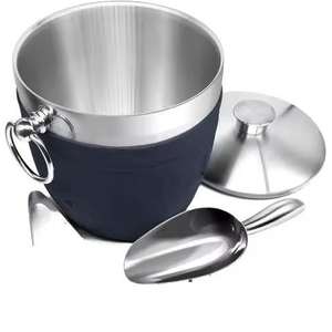 Refroidisseur à champagne vintage en aluminium moulé, seau à glace de luxe en métal avec poignées latérales pour bar et décoration intérieure - Product Image 3