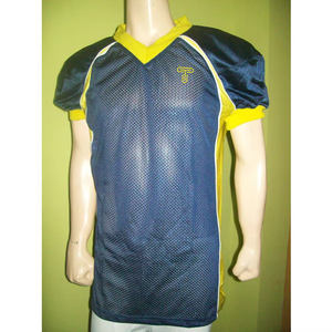 Jersey de fútbol americano corto transpirable de secado rápido personalizable con aparejos paneles de malla de costura de sarga ajuste Atlético - Product Image 5