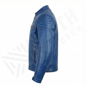 Chaqueta de Motociclista de Piel de Oveja para Hombre, de Alta Calidad, Cuero Genuino, Estilo Casual, para Motociclismo, Protección, Color Personalizado - Product Image 3