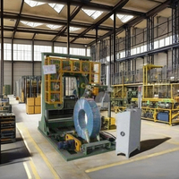 Machine d'emballage électrique LEW pour bobines de film étirable, contrôlée par PLC, moteur automatique 230V, sangle PET/PP, facile à utiliser, engrenage 1