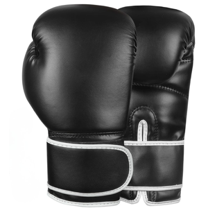 Red Leather Boxing Gloves Lace-Up Adjustable Wrist <b>Strap</b> For Adults Training Gear - Product Image 5