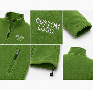 Blouson bomber en toile verte pour homme, col rond, bouton unique, logo personnalisé, impression en relief, vêtement décontracté pour le printemps - Product Image 6