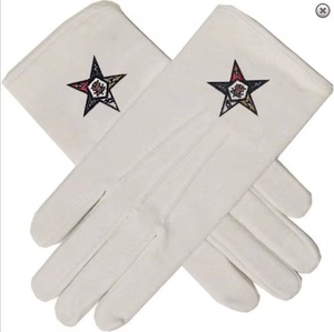 High Quality Cotton <b>Gloves</b> 100% heavy white cotton <b>glove</b> masonic embroidery <b>glove</b> Embroidered Custom Cotton Freemasons Masonic - Product Image 2