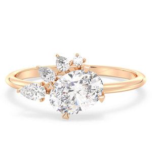 REYES – bagues de fiançailles classiques en or Rose 14 carats pour femmes, bijoux scintillants, cadeau d'anniversaire, bagues fines - Product Image 1