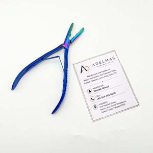 Pince à extensions de cheveux multifonctionnelle bleue avec arc-en-ciel, en acier inoxydable, outil de coiffure, impression de logo personnalisée - Product Image 3