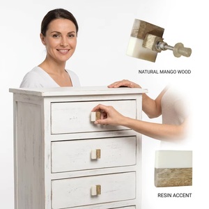 Pomo Cuadrado de Madera con Tirador de Resina para Muebles de Hogar y Oficina, Diseño Moderno y Duradero - Product Image 4