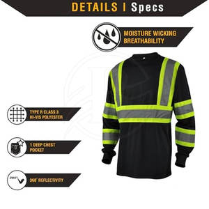 Camisa de Trabajo de Alta Calidad, con Mangas Largas, Estilo Superior, Fabricada en Fábrica, de Alta Visibilidad, en Venta - Product Image 6