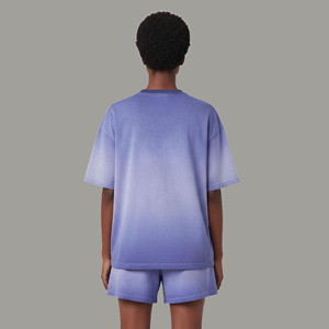 High Quality Oversized Drop Shoulder Women's 2 Piece <b>Set</b> 100% Cotton 2 tone baggy fit Streetwear Hip Hop men's Short <b>set</b> - Product Image 5