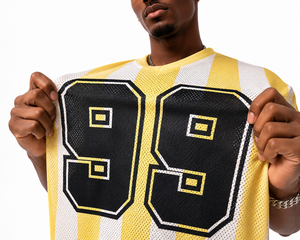 Breathable Retro <b>Soccer</b> Shirt Custom Stripe Design Oversized Polyester Mesh Unisex American Football Jersey Wholesale Supplier - Product Image 2