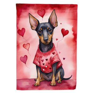 Manchester Terrier ธงวันวาเลนไทน์สำหรับสวนประดับกล่องจดหมายหลากสีสำหรับป้ายสวนลานสนามหญ้างานศิลปะ - Product Image 1