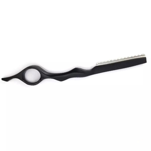 Custom Logo Black Hair Styling <b>Razor</b> Professional Stainless Steel Barber Thinning <b>Razor</b> Feather Style Hair Cutting Shaper Knife - Product Image 3