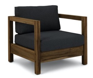 Sillón de Madera de Teca para Exteriores, Sillón Acolchado para Patio, Asiento de Madera Maciza para Jardín, para Sala de Estar - Product Image 2