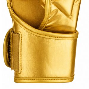 Custom MMA Sparring Gloves PU Leather Open Palm Training Kick Boxing Grappling Equipment Stretch Metallic Gold - Product Image 5