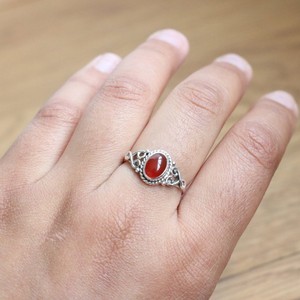 Anillo de plata sólida 925 minimalista hecho a mano, cabina de ónix de cornalina roja con pinza de diamante, anillo de cornalina roja para regalo de compromiso - Product Image 6