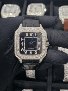 Relojes de Diamantes Moissanite VVS de Fábrica al por Mayor, Marca Árabe, Reloj de Pulsera con Incrustaciones de Diamantes para Regalo, Relojes Passd - Product Image 5