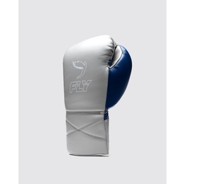 Guantes de Boxeo Fly Super Lace Pro X de Diseño Personalizado, Completamente Ligeros, de Cuero Vacuno Auténtico, Color Gris Azulado, con Cordones y Absorción de Humedad - Product Image 2