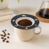 Filtre à café portable design UFO en papier kraft noir non tissé, sachet de filtration jetable pour infusion individuelle