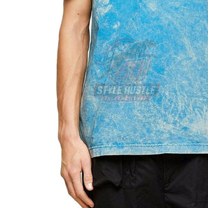 Camiseta al por mayor con logo personalizado impreso, lavada al ácido, para hombre, manga corta, uso casual, 100% algodón, corte holgado, camiseta lavada al ácido. - Product Image 5