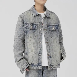Maßgefertigte Herren-Jeansjacke im Letterman-Stil, Neue Trendige Jeans-Letterman-Winterjacke, Streetwear Herren-Denimjacke - Product Image 2