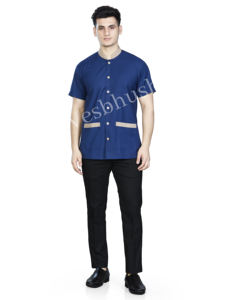 Chaqueta de Chef Unisex Vesbhusha de Manga Corta, Diseño Clásico, Impresión Digital, Material Poliéster/Algodón, Uniforme para Hombres de Restaurante y Bar - Product Image 5