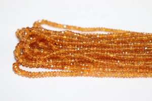 AAA Spessartite Grenat Perles Rondelle Facettes 3.5-5.5mm 17 Pouces Pierre Naturelle pour la Fabrication de Bijoux - Product Image 4