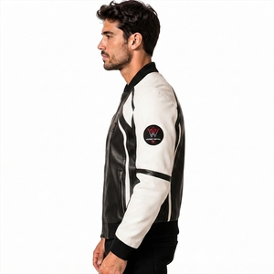 Men Leather <b>Jacket</b> Premium Fashion Outerwear Genuine Leather Material Comfortable Fit Durable Construction For Casual Wear - Product Image 2