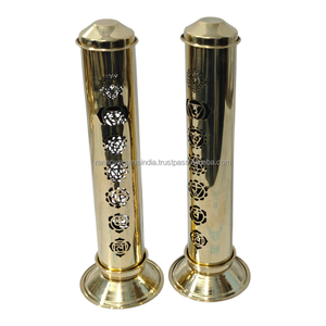 Handmade Brass Incense <b>Stick</b> Tower Burner Chakra Design Metal Holder for Meditation Home Temple Aromatherapy Decor - Product Image 5